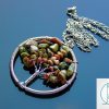 Handmade Unakite Necklace Tree of Life Pendant Natural Gemstone Necklace 50cm Chain with Pouch Michael's UK Jewellery