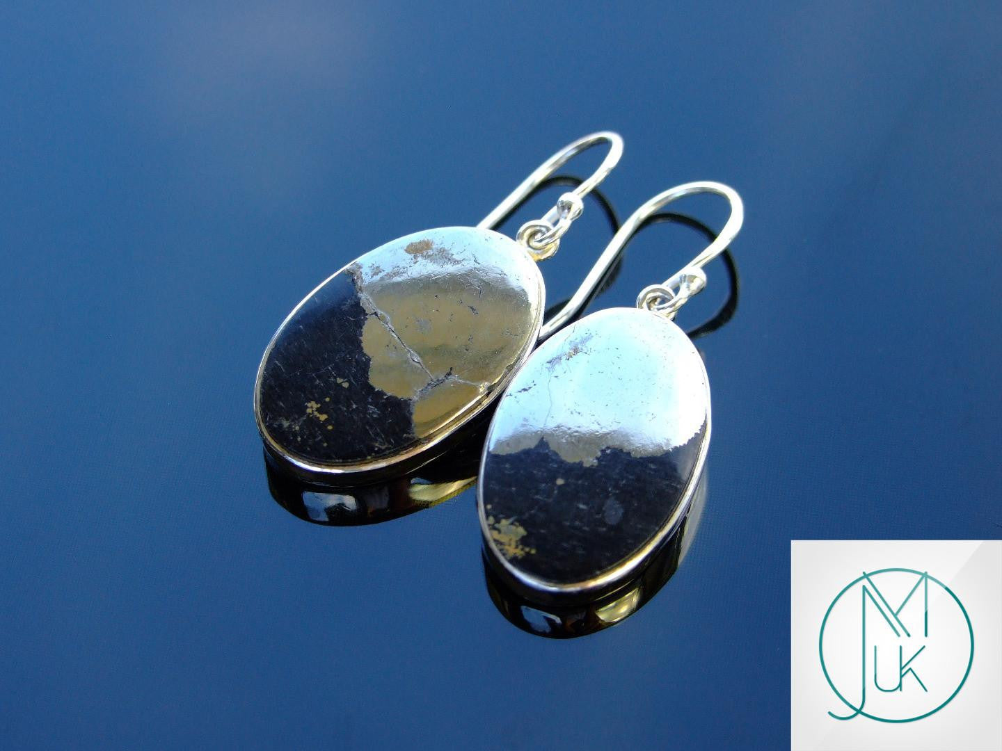 Healers Gold Natural Gemstone 925 Sterling Silver Earrings Michael's UK Jewellery