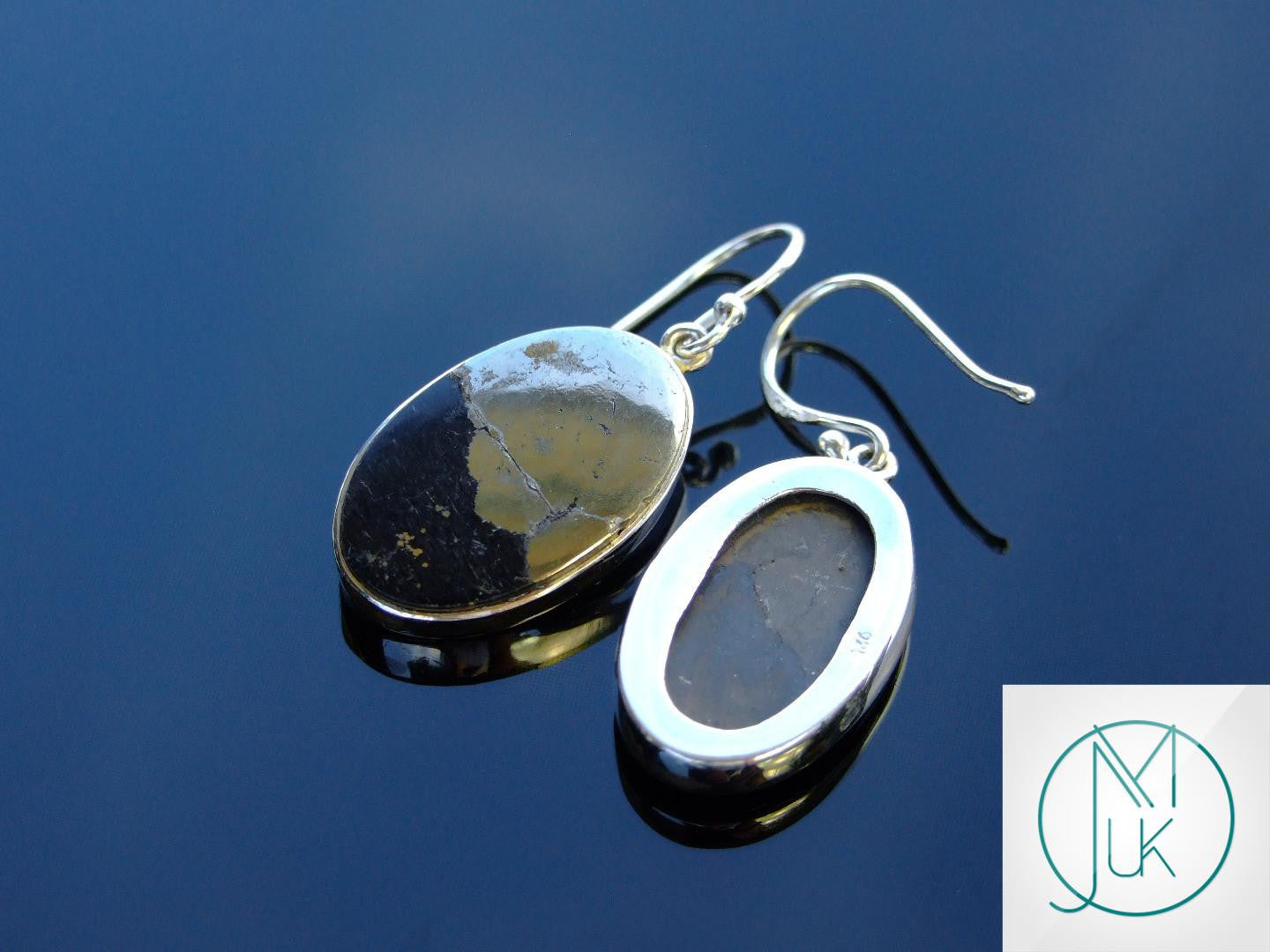Healers Gold Natural Gemstone 925 Sterling Silver Earrings Michael's UK Jewellery