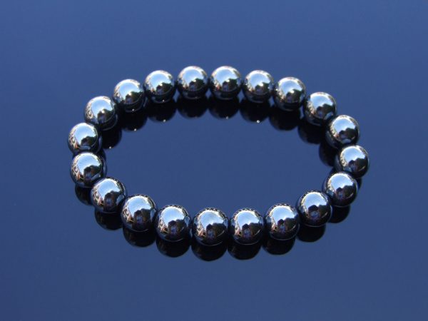 Hematite Natural 10mm Gemstone Bracelets 6-9'' Elasticated Michael's UK Jewellery