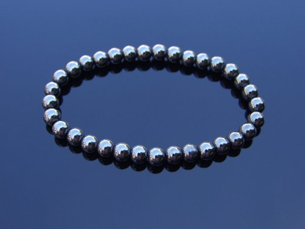 Hematite Natural 6mm Gemstone Bracelets 6-9'' Elasticated Michael's UK Jewellery