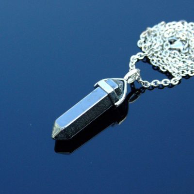 Gemstone Necklace Hematite Natural Point Pendant beads mouse