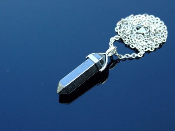 Gemstone Necklace Hematite Natural Point Pendant beads mouse