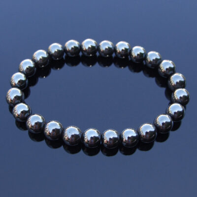 Hematite Natural Gemstone Bracelets 6-9'' Elasticated Michael's UK Jewellery