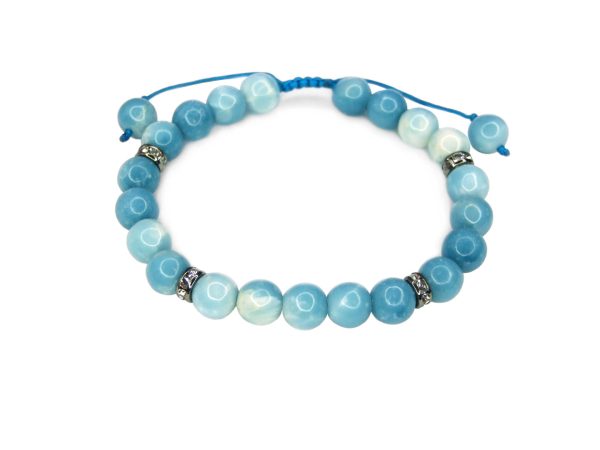 Hemimorphite Bracelet Natural Gemstone 6-9'' Macrame With Pouch Michael's UK Jewellery