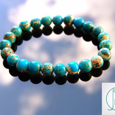 Imperial Jasper Natural Dyed Gemstone Bracelet 7-8'' Elasticated Michael's UK Jewellery