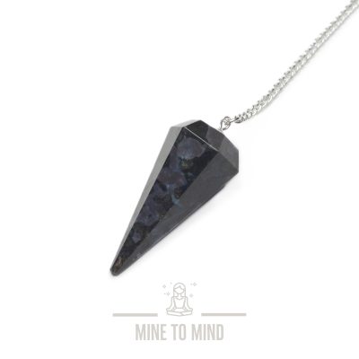 Indigo Gabbro Gemstone Pendulum for Dowsing Divination Wicca mine to mind 01