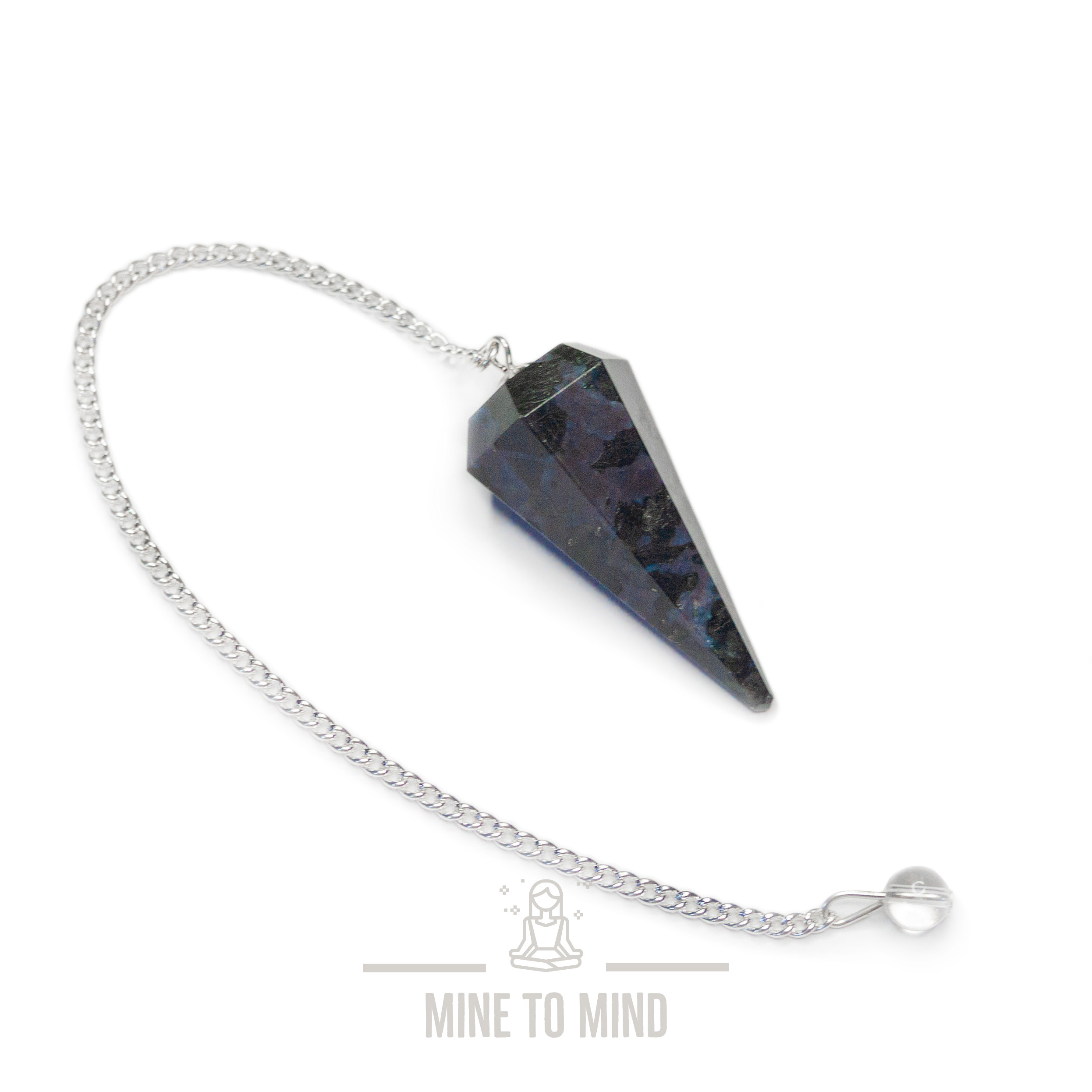 Indigo Gabbro Gemstone Pendulum for Dowsing Divination Wicca mine to mind 03