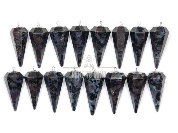 Indigo Gabbro Gemstone Pendulum for Dowsing Divination Wicca - Image 4