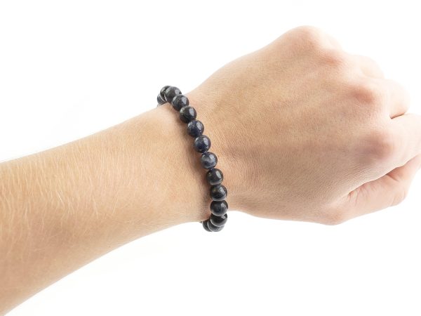 Iolite Natural Gemstone Bracelet 6-9'' Elasticated Michael's UK Jewellery