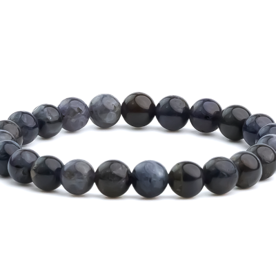 Iolite Natural Gemstone Bracelet 6-9'' Elasticated Michael's UK Jewellery