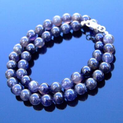 Iolite Natural Gemstone Necklace 8mm Beaded 16-30inch Michael's UK Jewellery