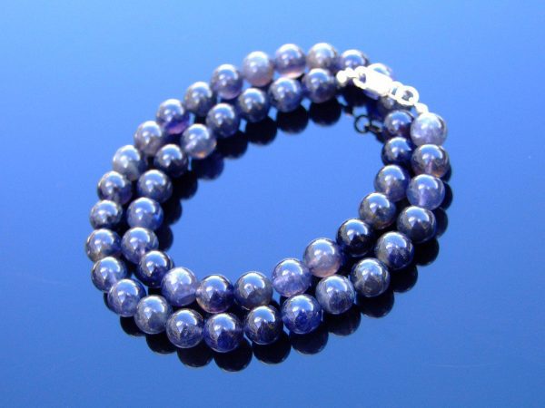 Iolite Natural Gemstone Necklace 8mm Beaded 16-30inch Michael's UK Jewellery