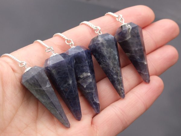 Iolite Pendulum Natural Gemstone for Dowsing Scrying Divination Meditation Michael's UK Jewellery