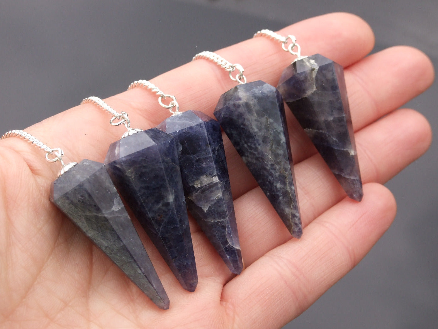 Iolite Pendulum Natural Gemstone for Dowsing Scrying Divination Meditation Michael's UK Jewellery