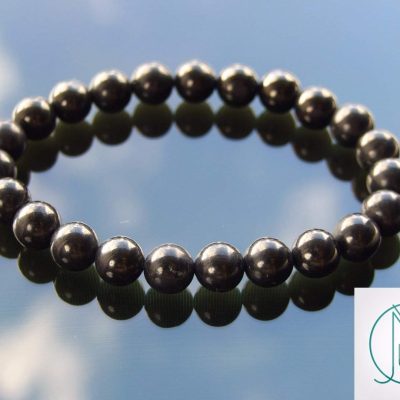 Jet Natural Gemstone Bracelet 6-9'' Elasticated Michael's UK Jewellery
