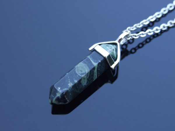 Gemstone Necklace Kambaba Jasper Natural Point Pendant beads mouse