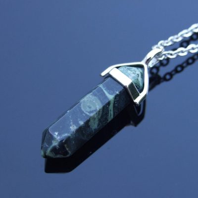 Gemstone Necklace Kambaba Jasper Natural Point Pendant beads mouse