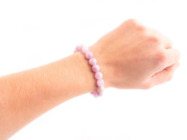 Kunzite Bracelet 10mm Natural Gemstone 6-9'' Elasticated With Box Michael's UK Jewellery