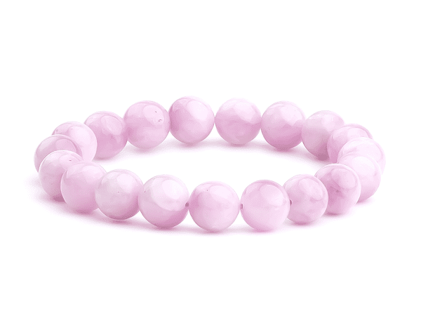 Kunzite Bracelet 10mm Natural Gemstone 6-9'' Elasticated With Box Michael's UK Jewellery