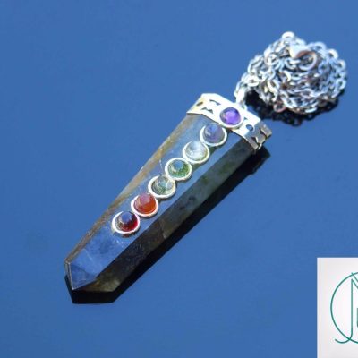 Labradorite 7 Chakra Natural Gemstone Pendant Necklace 50cm Michael's UK Jewellery