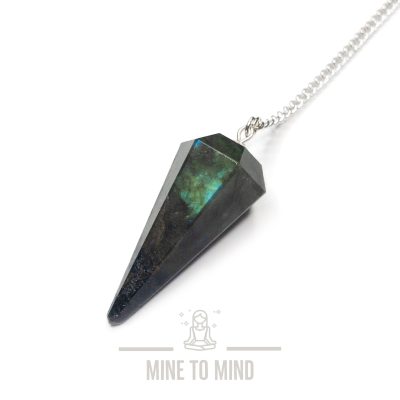 Labradorite Gemstone Pendulum for Dowsing Divination Wicca mine to mind