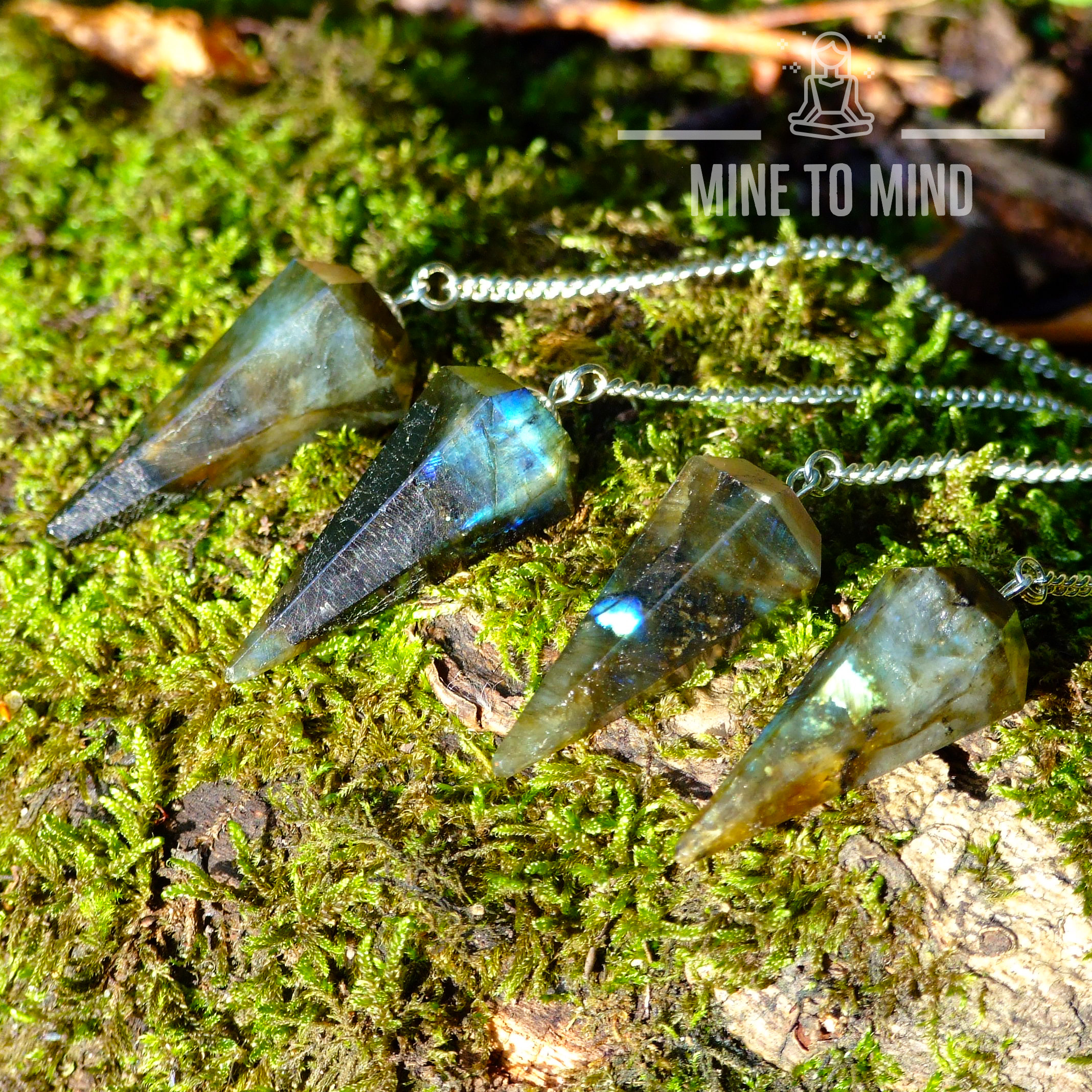 Labradorite Gemstone Pendulum for Dowsing Divination Wicca woods mine to mind
