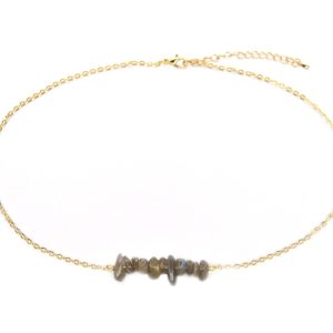 Labradorite Natural Gemstone Chip Necklace Michael's UK Jewellery