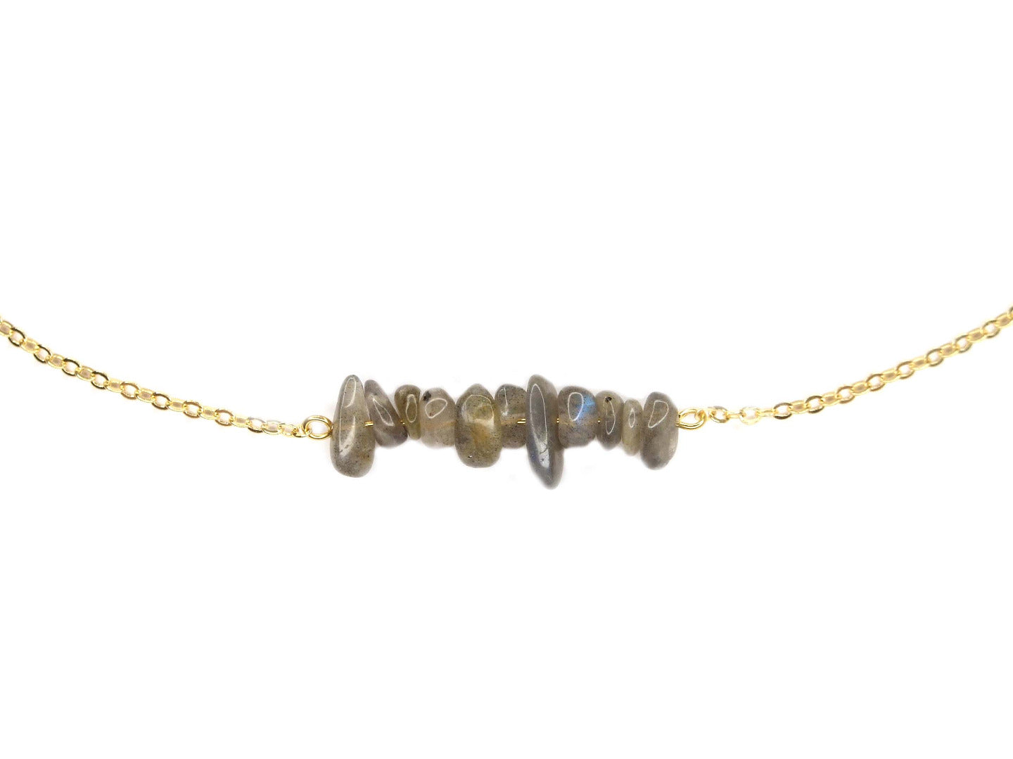 Labradorite Natural Gemstone Chip Necklace Michael's UK Jewellery