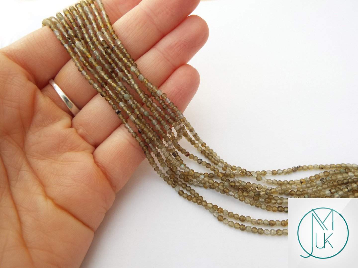 Labradorite Natural Gemstone Round Beads 2mm strand (approx. 180 beads) Michael's UK Jewellery