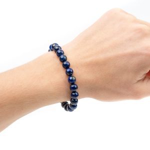 Lapis Lazuli A Grade Natural Gemstone Bracelet 6-9'' Elasticated Michael's UK Jewellery