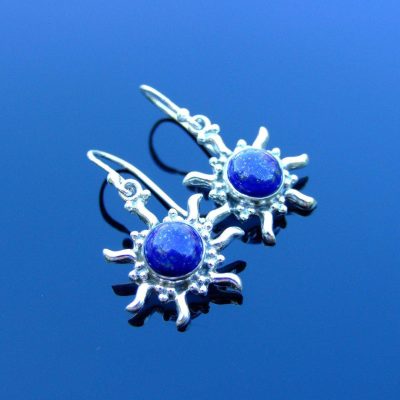 Lapis Lazuli Natural Gemstone 925 Sterling Silver Earrings Michael's UK Jewellery