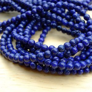Lapis Lazuli Natural Gemstone Round Beads 4mm Michael's UK Jewellery