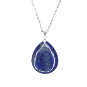 Gemstone Necklace Lapis Lazuli Tear Pendant Natural beads mouse