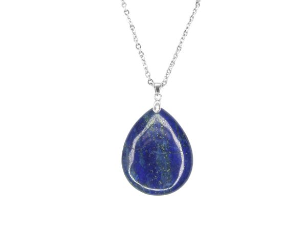 Gemstone Necklace Lapis Lazuli Tear Pendant Natural beads mouse
