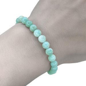 Larimar Natural Gemstone Bracelet 6-9'' Elasticated Elasticated With Pouch Michael's UK Jewellery