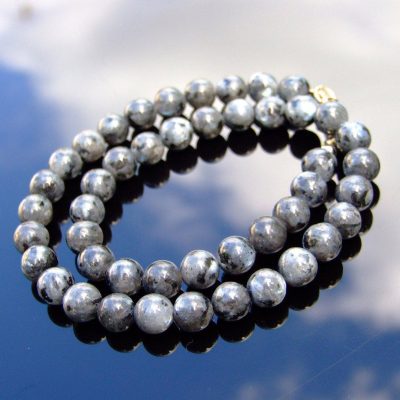 Larvikite Natural Gemstone Necklace 8mm Beaded 16-30inch Michael's UK Jewellery