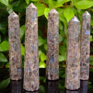 Larvikite Tower Polished Natural Gemstone Crystal Obelisk Michael's UK Jewellery