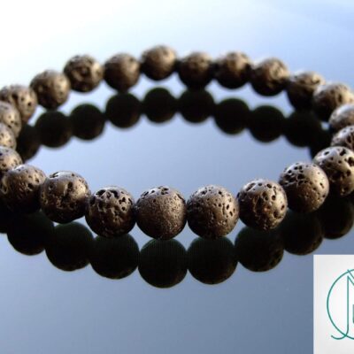 Lava Rock Stone Natural Gemstone Bracelet 6-9'' Elasticated Michael's UK Jewellery