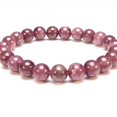 Lepidolite Dark Natural Gemstone Bracelet 6-9'' Elasticated Michael's UK Jewellery