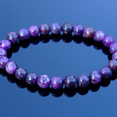 Lepidolite Natural Dyed Gemstone Bracelet 6-9'' Elasticated Michael's UK Jewellery