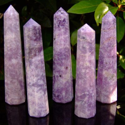 Lepidolite Tower Polished Natural Gemstone Crystal Obelisk Michael's UK Jewellery