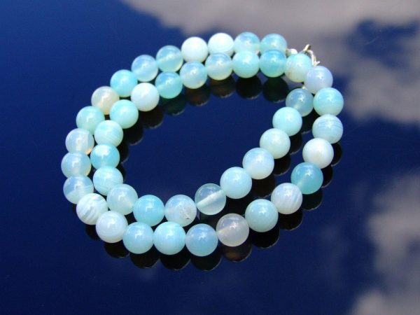Light Agate Natural Dyed Gemstone Necklace 8mm Beaded 16-30inch Michael's UK Jewellery