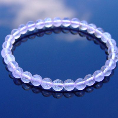 Light Amethyst Natural 6mm Gemstone Bracelet 6-9'' Elasticated Michael's UK Jewellery