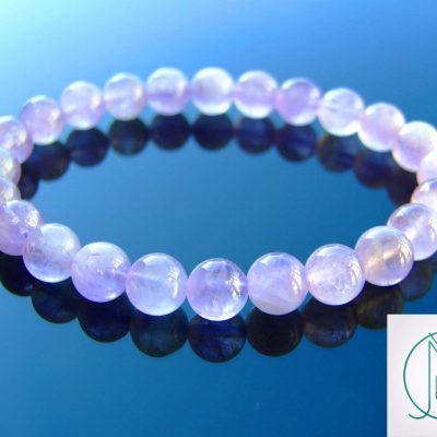 Light Amethyst Natural Gemstone Bracelet 6-9'' Elasticated Michael's UK Jewellery