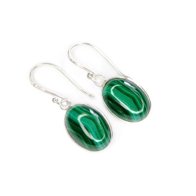 Malachite Gemstone Earrings 925 Sterling Silver Hook Earrings beads mouse elegant jewellery earrings