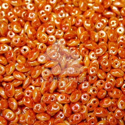 MATUBO Beads SuperDuo Chalk White Apricot 29123WH beads mouse
