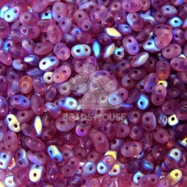 MATUBO Beads SuperDuo Matte Amethyst AB Transparent MX20060 beads mouse