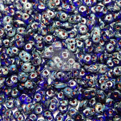MATUBO Beads SuperDuo Transparent Cobalt Blue Picasso T30090 beads mouse