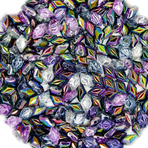 MATUBO GemDuo Beads Magic Line Violet Gray beadsmouse.co.uk